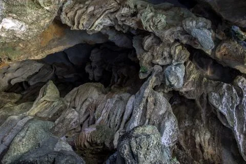 The structure of the ceiling and walls of the cave Foto stock