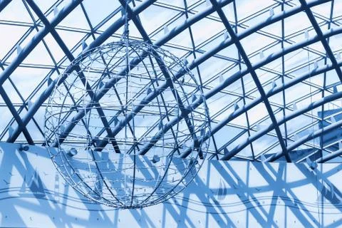 Structure of Ceiling made from metal Stock Photos