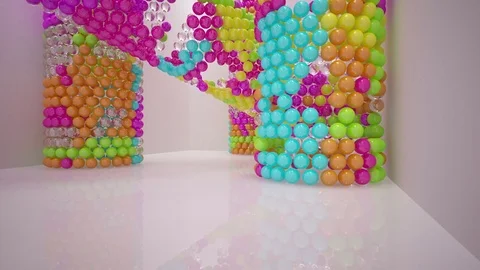 The structure of the colored spheres. DNA. Stock Footage 83774023