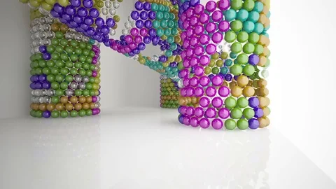 The structure of the colored spheres. DNA.  Video stock 83914785