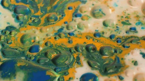 Structure of colorful bubbles and chaotic movement Stock Footage 171374060