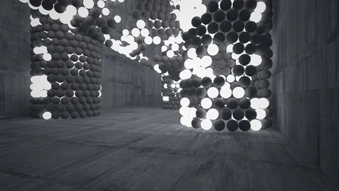 The structure of the concrete spheres. DNA.  Stock Footage 83775998