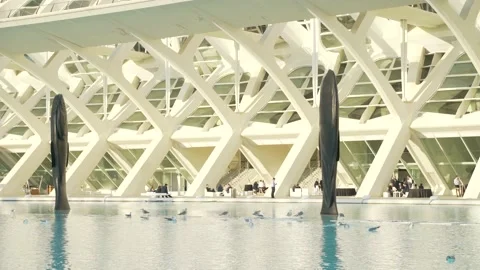 Structure construction bridge over the river Stock Footage 138978374
