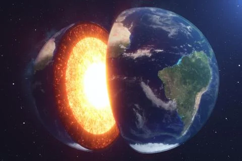 Structure core Earth. Structure layers of the earth. The structure of the earth Stock Illustration