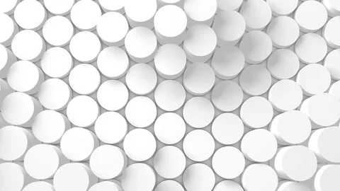 Structure of cylinders displacing like waves. 3D Rendering Stock Footage 74064915