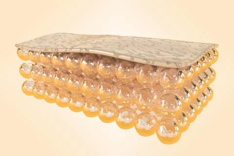 Structure of damaged skin 3d render. Anatomy of old skin with wrinkles, peeling Ilustración de archivo