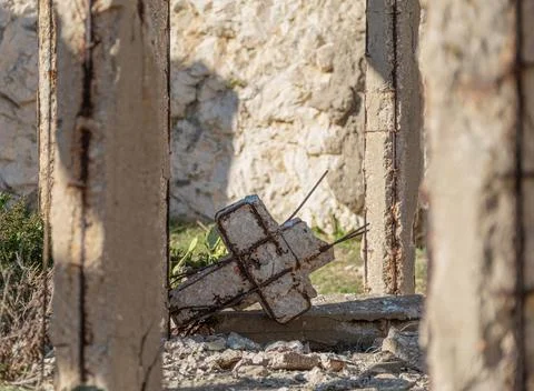 Structure of a demolished building Stock Photos