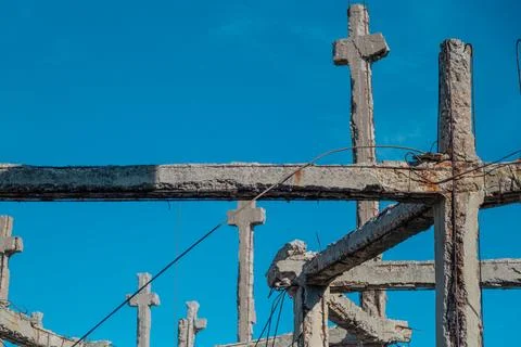 Structure of a demolished building Stock Photos