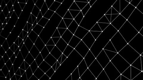 Structure of digital computer data and network connection triangle lines and  Illustrazione stock