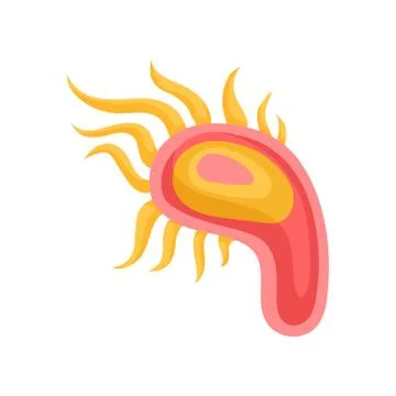 Structure of disease-causing virus. Dangerous pathogen under microscope Stock Illustration