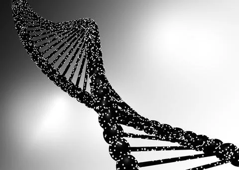 Structure of DNA on light grey background. Illustration Illustrazione stock