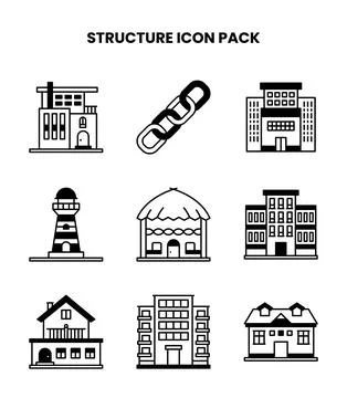 Structure DuoTone Bundle Icons Pack Illustrazione stock