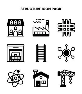 Structure DuoTone Bundle Icons Pack 스톡 일러스트