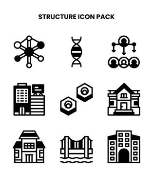 Structure DuoTone Bundle Icons Pack Illustrazione stock