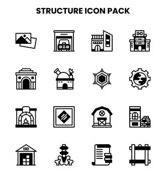 Structure DuoTone Design Icons Pack Stock Illustration