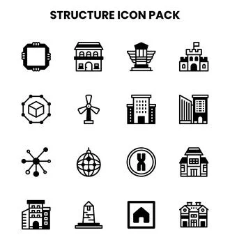Structure DuoTone Graphics Icons Pack 스톡 일러스트
