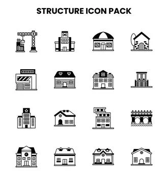 Structure DuoTone Graphics Icons Pack Stock Illustration