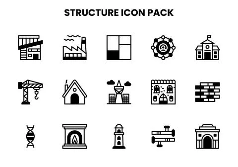 Structure DuoTone Graphics Icons Pack Illustrazione stock