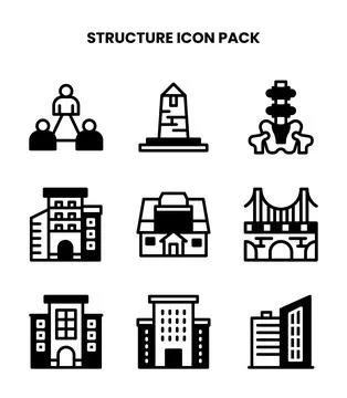 Structure DuoTone Icons Pack 库存插图
