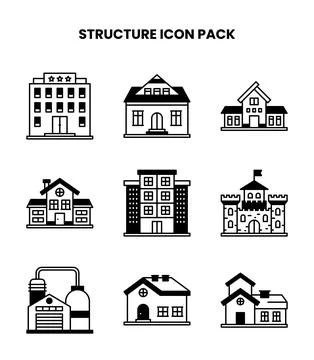 Structure DuoTone Vector Icons Pack Stock Illustration