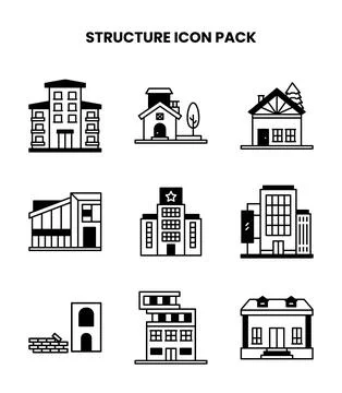 Structure DuoTone Vector Icons Pack Illustrazione stock