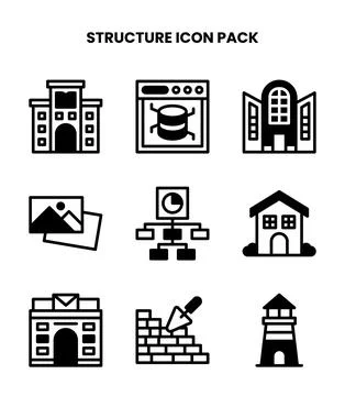 Structure DuoTone Vector Icons Pack Stock Illustration