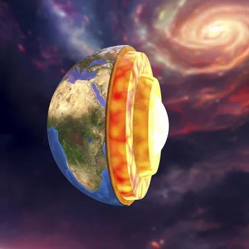 Structure of the Earth, 3D illustration Stock Illustration