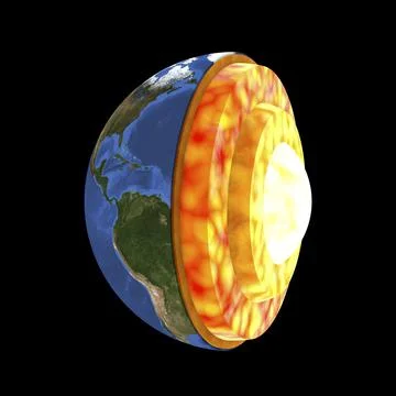 Structure of the Earth, 3D illustration Illustrazione stock