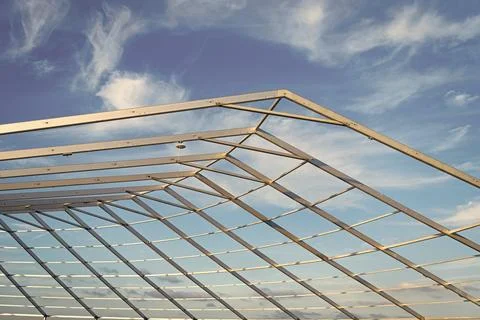Structure engineering at building site. Framework construction architecture Stock-Fotos