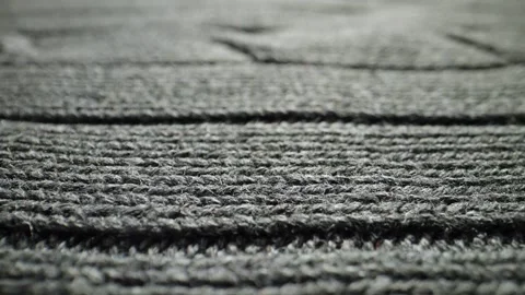 The structure of the fabric. Close-up of knitted cotton fabric. Dolly shot 動画素材 244505687