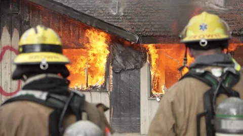 Structure Fire Observations Stock Footage 261483757