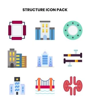 Structure Flat Design Icons Pack イラスト素材