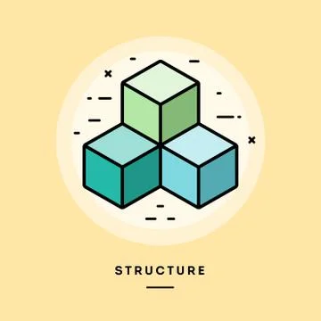 Structure, flat design thin line banner. Illustrazione stock