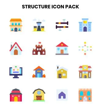 Structure Flat Graphics Icons Pack Illustrazione stock