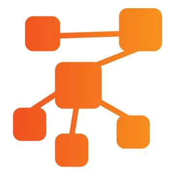 Structure flat icon. Network color icons in trendy flat style. Chart gradient Illustrazione stock