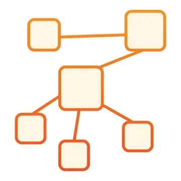 Structure flat icon. Network orange icons in trendy flat style. Chart gradient イラスト素材
