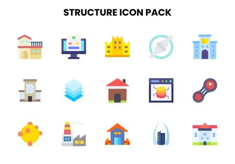 Structure Flat Icons Pack イラスト素材