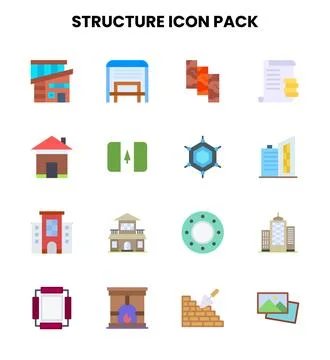 Structure Flat UI Icons Pack Ilustración de archivo