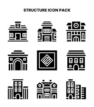 Structure Glyph Design Icons Pack イラスト素材