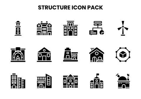 Structure Glyph Design Icons Pack イラスト素材