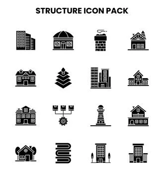 Structure Glyph Graphics Icons Pack Illustrazione stock