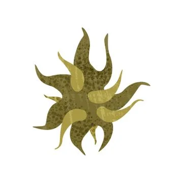 Structure of green bacteria under microscope. Science icon. Microbiology theme Stock Illustration