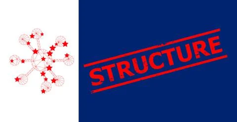 Structure Grunge Seal and Node Relations Polygonal Mesh Stockillustratie