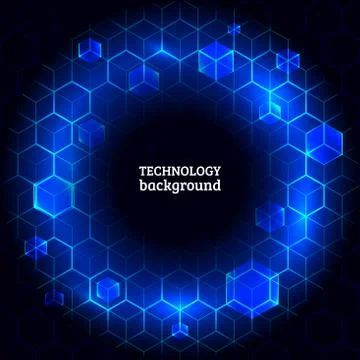 Structure hexagon and communication elements. Stock Illustration