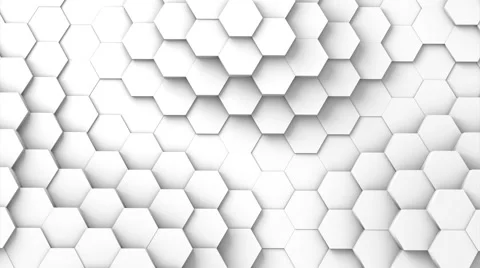 Structure of hexagons displacing like waves. 3D Rendering Stock Footage 65722953