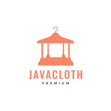 Structure home village traditional java indonesia culture cloth logo design.. Stock Illustration