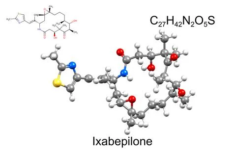 Structure of ixabepilone, an antineoplastic drug Stock Illustration