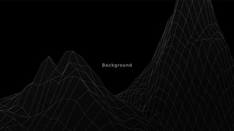 Structure landscape mountain element grid surface. Design vector black-whit.. 库存插图