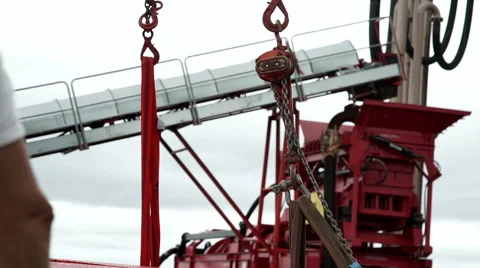 Structure to lift heavy objects with the crane. Stock Footage 67427075