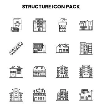 Structure Line Bundle Icons Pack Illustrazione stock